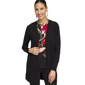 Chico’s Classic Open Front Cardigan Sweater Black Size 4 NWT